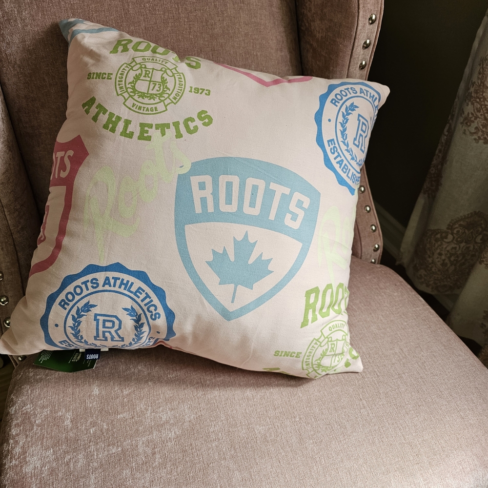 Roots Heritage Pillow - Pink, Blue, and Green